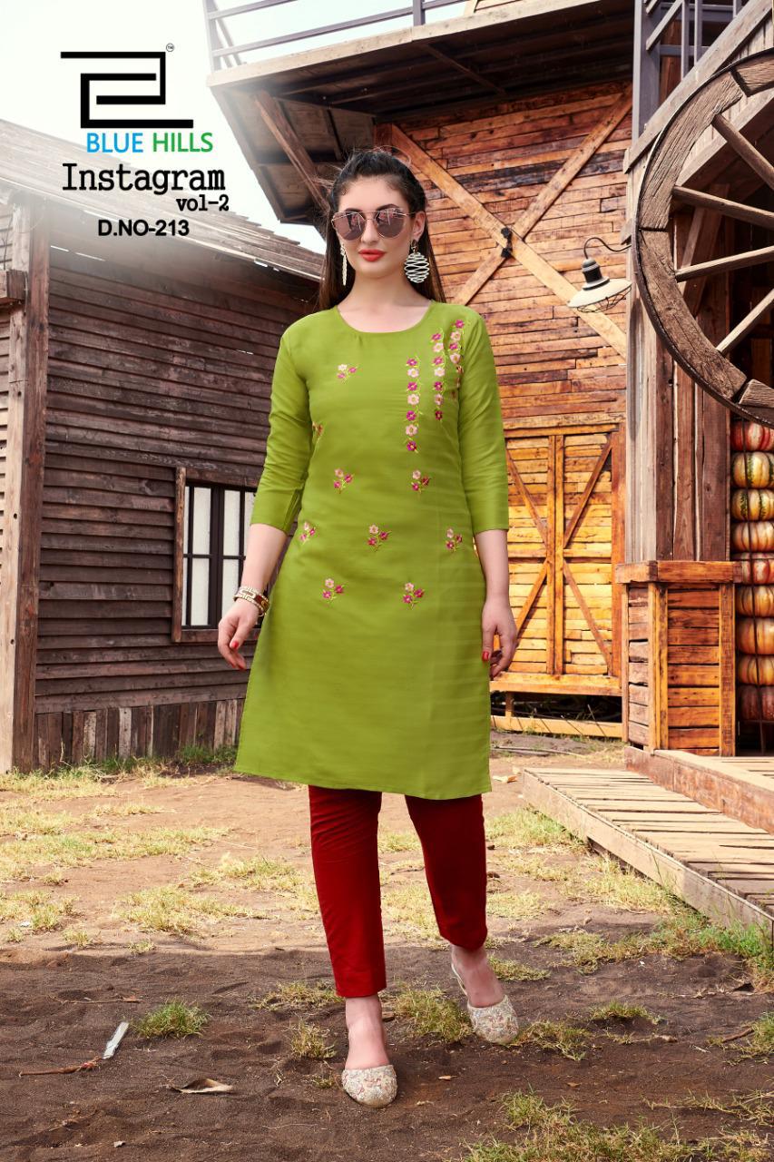 Blue Hill Sinstagram Vol 2  Latest Fancy Regular Casual Wear Pure Cotton  Kurtis Collection 